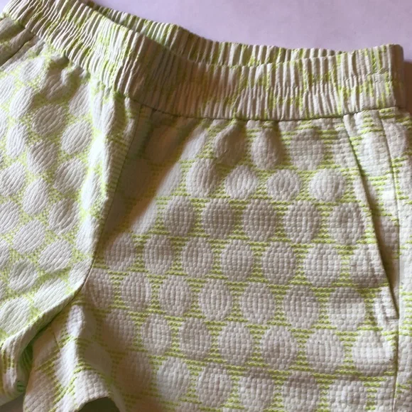 J. Crew 3" Boardwalk Suzy Circles Green White Pull-On Short sz0